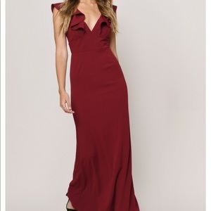 TOBI Too Close Ruffle Maxi Dress in Wine-brand new